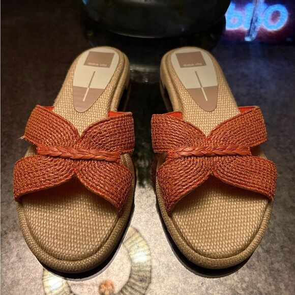 Dolce Vita Atomic Raffia Slide Sandals NEW - Picture 5 of 7
